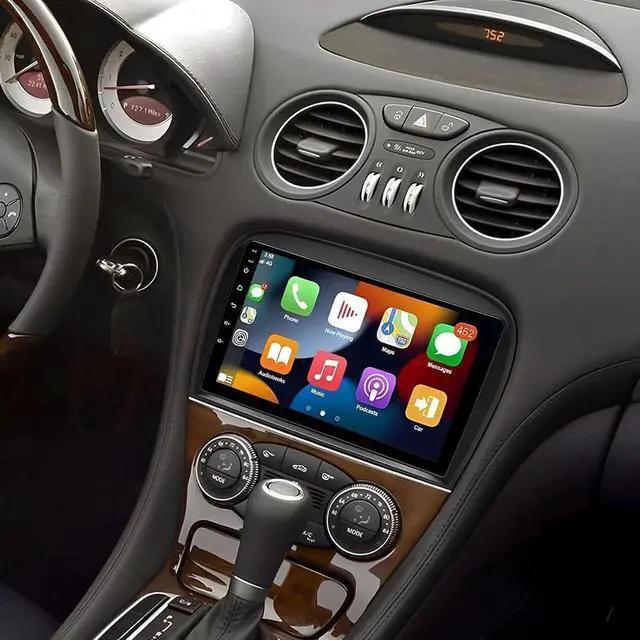 Alt view image 4 of 7 - 2+64G Double Din Car Radio Stereo for Mercedes SL63 SL65 SL500 R230 SL350 SL500 2005-2012, 9 inch Car Radio Android 14 with Wireless Carplay Android Auto with GPS Navi Bluetooth Backup Camera