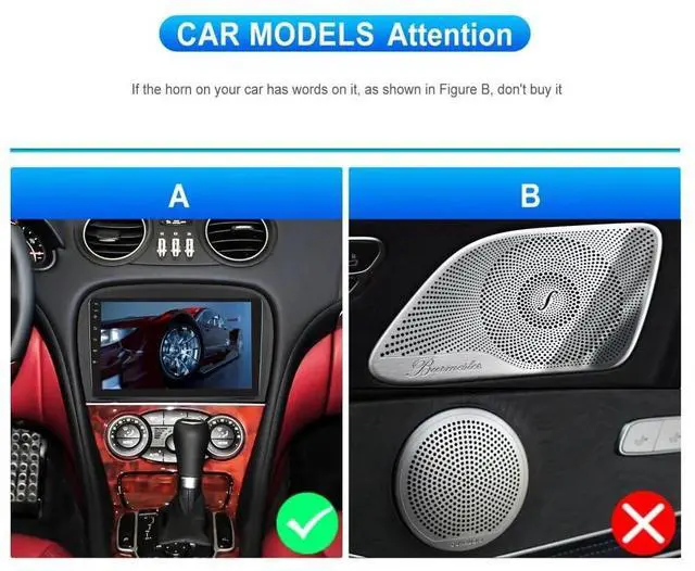 Alt view image 3 of 6 - 4+64G Car Radio Stereo for Mercedes SL63 SL65 SL500 R230 SL350 SL500 2005-2012, 9 inch Android 13 with Wireless Carplay Android Auto Double Din Radio Stereo GPS Navi Bluetooth Backup Camera