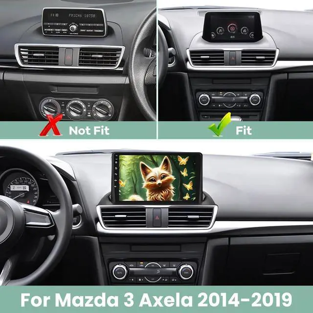 Alt view image 2 of 7 - Car Stereo Radio Compatible for Mazda 3 2014-2019 with Carplay Android Auto GPS Navigation 9in Touchscreen Car Radio Player with Bluetooth Wifi FM/RDS SWC Mirror Link Split Screen + Backup Camera