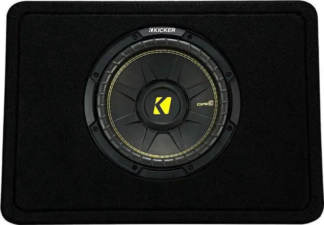 Alt view image 4 of 7 - TCWC102 CompC 10" Subwoofer in Thin Profile Enclosure 2-Ohm | Shallow behind-seat truck box, forced-air cooled woofer, big bass from minimal mounting depth, 10 inch size