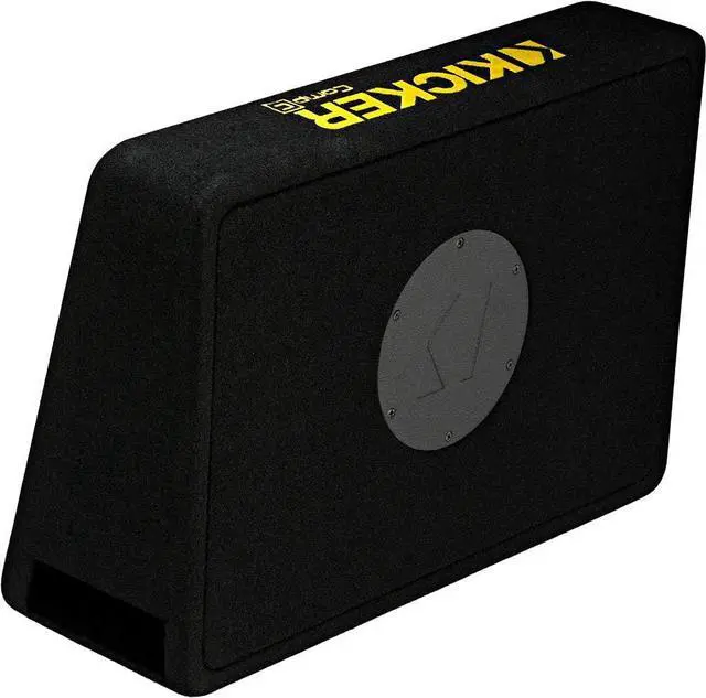 Alt view image 6 of 7 - TCWC102 CompC 10" Subwoofer in Thin Profile Enclosure 2-Ohm | Shallow behind-seat truck box, forced-air cooled woofer, big bass from minimal mounting depth, 10 inch size