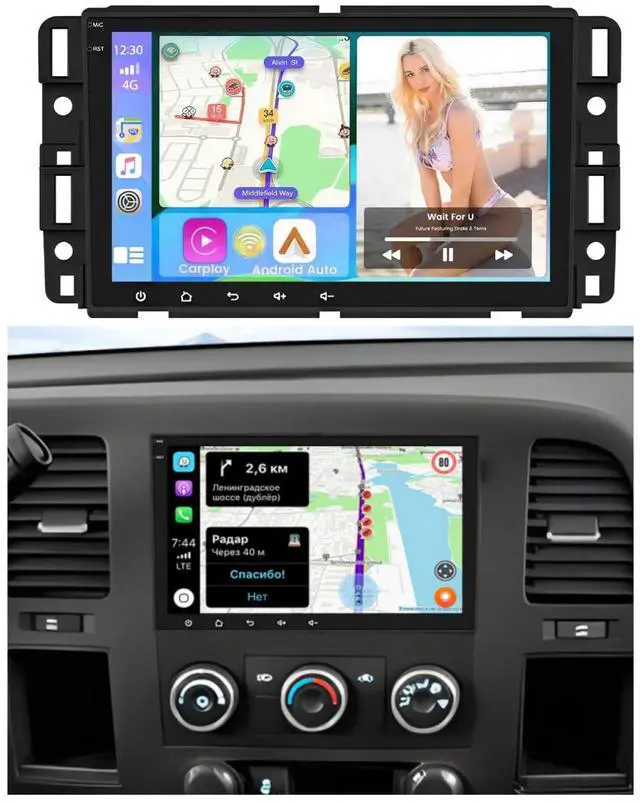 Main image of 8'' Car Radio for Buick Lucerne 2006 2007 2008 2009 2010 2011 | Touchscreen Radio Head Unit with Wireless CarPlay Android Auto Bluetooth GPS WiFi Mirror Link FM/EQ/RDS Backup Cam MIC