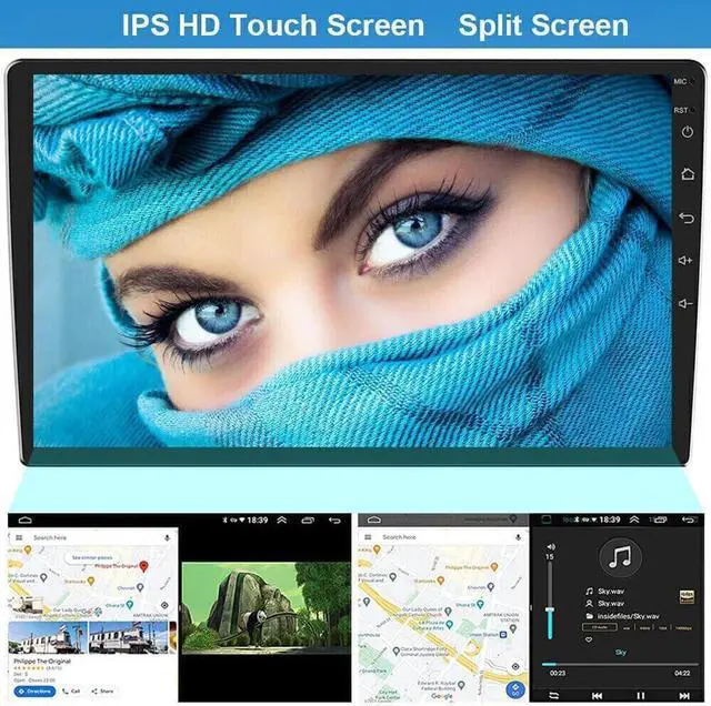 Alt view image 6 of 7 - 8'' Car Radio for Buick Lucerne 2006 2007 2008 2009 2010 2011 | Touchscreen Radio Head Unit with Wireless CarPlay Android Auto Bluetooth GPS WiFi Mirror Link FM/EQ/RDS Backup Cam MIC