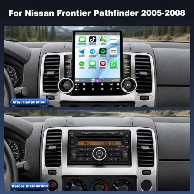 Alt view image 2 of 7 - Android 15 Car Radio for Nissan Frontier Pathfinder 2005 2006 2007 2008 | 9.7 Inch Touch Screen Car Stereo with Wireless Carplay/Android Auto,GPS, WiFi, Bluetooth, Backup Camera, SWC, DSP