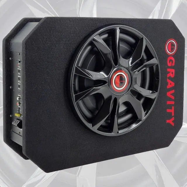 Main image of GSC-W12P 1200 Watts Max Power 600W RMS 12 Inch Car Audio Compact Under Seat Slim Powered Stereo Subwoofer Enclosure 12" Elite Sub Great for All Vehicles