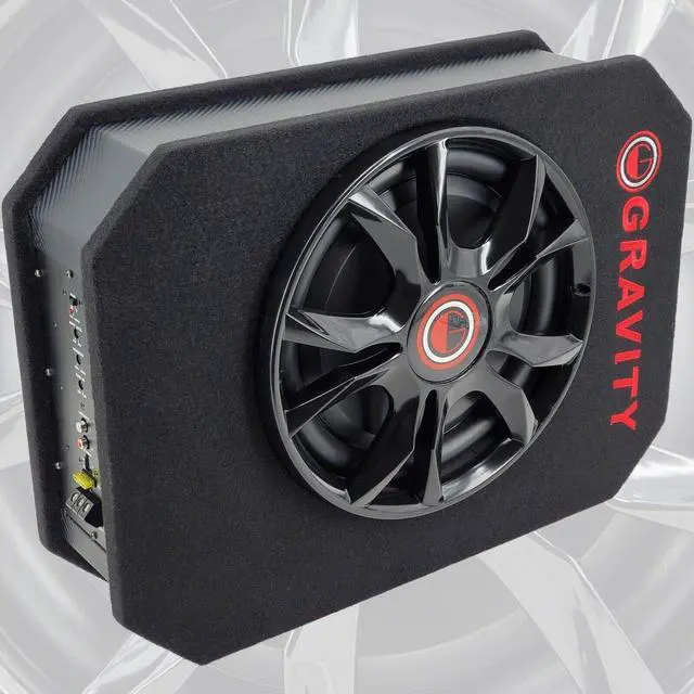 Alt view image 3 of 7 - GSC-W12P 1200 Watts Max Power 600W RMS 12 Inch Car Audio Compact Under Seat Slim Powered Stereo Subwoofer Enclosure 12" Elite Sub Great for All Vehicles