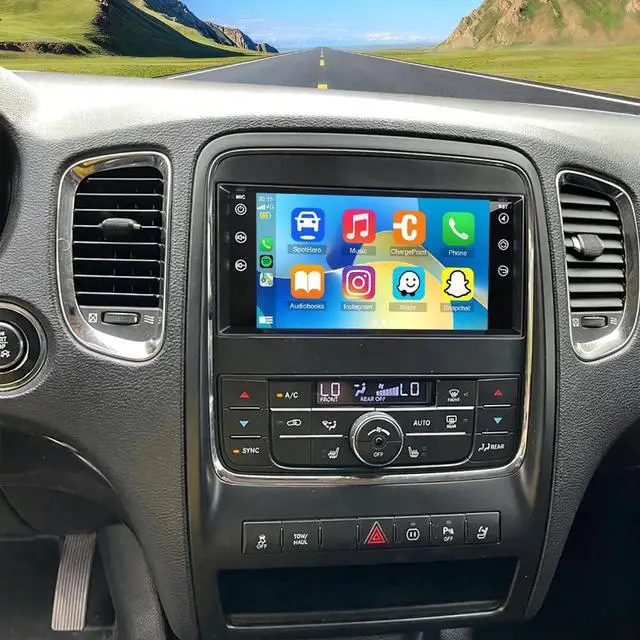 Main image of Double Din Car Stereo Radio for 2011 2012 2013 Dodge Durango with Wireless Carplay Android Auto 7IN Touchscreen for Dodge Durango Car Stereo GPS Bluetooth WiFi FM DSP SWC-2+32G