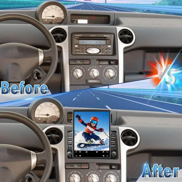 Alt view image 6 of 7 - Android 14 Double Din Car Stereo Radio for Scion xB 2004 2005 2006 | 2G+32G 9.7" Touchscreen Car Radio w/Wireless Carplay Android Auto GPS WiFi Bluetooth RDS DSP SWC Backup Camera