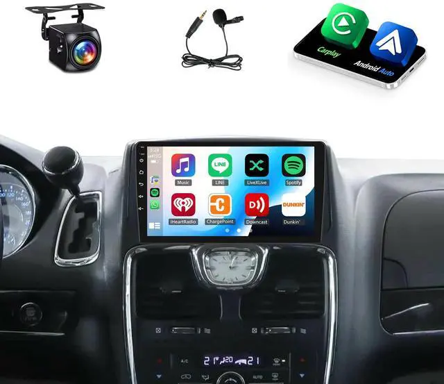 Main image of 10.1" Screen Radio for Chrysler Town & Country 2008 2009 2010 2011 2012 | Car Radio Touch Screen with CarPlay Android Auto GPS Bluetooth, WiFi, SWC, FM, Mic, WiFi, Backup Camera, 4+64G