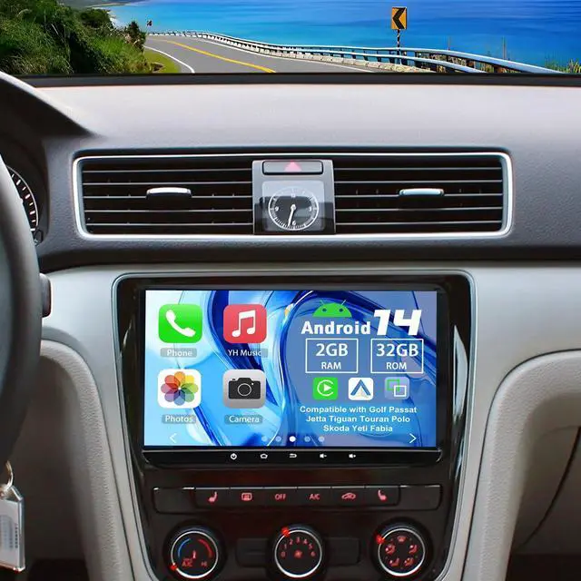 Main image of Car Stereo Radio for Golf Passat Jetta Tiguan Touran Polo Skoda Yeti Fabia | Android 14 Double Din 9" Touchscreen Carplay Android Auto GPS WiFi Bluetooth DSP SWC Mirrorlink Mic Backup Camera