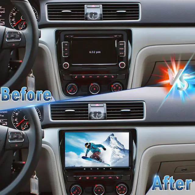 Alt view image 6 of 7 - Car Stereo Radio for Golf Passat Jetta Tiguan Touran Polo Skoda Yeti Fabia | Android 14 Double Din 9" Touchscreen Carplay Android Auto GPS WiFi Bluetooth DSP SWC Mirrorlink Mic Backup Camera