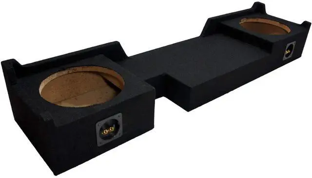 Main image of Fits 2004-2008 Ford F150 Extended Super Cab Dual 10" Subwoofer Box ASC | Full-size truck bass upgrade, 10 inch sub enclosure design, unloaded twin woofer housing, space-saving install