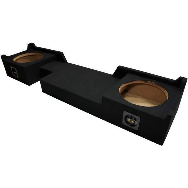 Alt view image 3 of 4 - Fits 2004-2008 Ford F150 Extended Super Cab Dual 10" Subwoofer Box ASC | Full-size truck bass upgrade, 10 inch sub enclosure design, unloaded twin woofer housing, space-saving install
