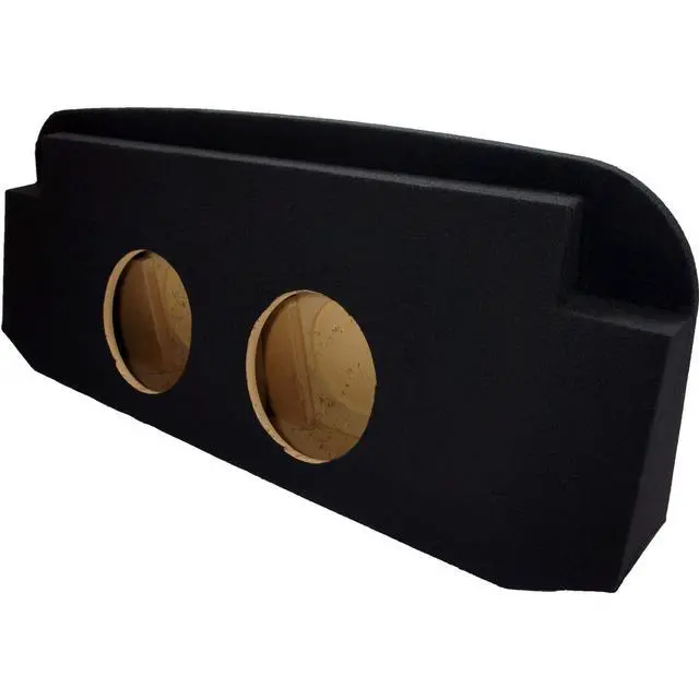 Alt view image 3 of 5 - Dual 10" Sub Box Fits 02-13 Chevy Avalanche Escalade EXT Behind Seat ASC | Tough charcoal carpet finish, air-tight sealed design, 10 inch subwoofer size for trucks and underseat mounting