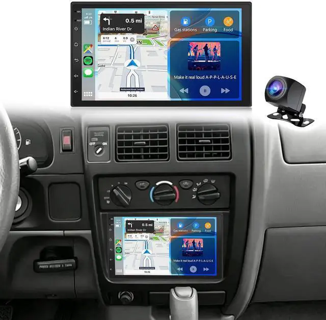 Main image of 7" Car Stereo Upgrade for Toyota Tacoma 1998-2004 w/CarPlay Android Auto | Double Din Android 14 IPS Touchscreen for Tacoma Radio w/GPS Bluetooth WiFi FM RDS SWC Camera Mic, 2+32G