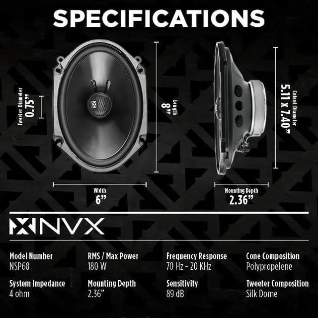 Alt view image 3 of 7 - Factory Speaker Replacement Package for Ford Mustang 1986-1993 | Pair of 3.5", 5.25" & 6x8" N-Series Speaker Upgrade Kit for select 1986-1993 Mustang with Metra Harnesses