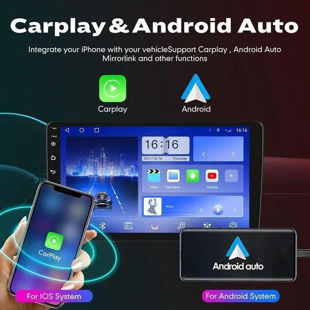 Alt view image 3 of 7 - 9.7 inch Car Radio Stereo for Dodge Ram 1500 2500 3500 2013 2014 2015 2016 2017 2018, 2GB +32GB, with Wireless & Wired Carplay,Built-in GPS WiFi DSP Camera MIC (Only fit Manual AC) (2+32 at)