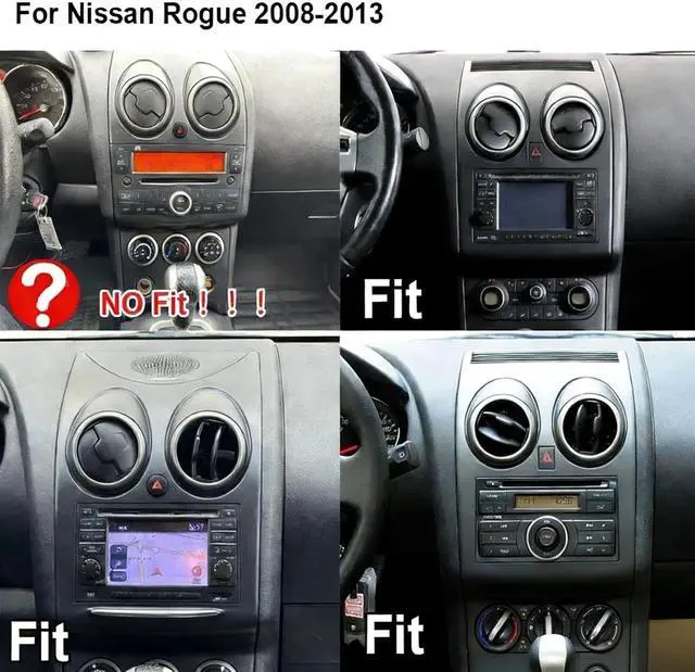 Alt view image 2 of 7 - 10.1" HD Car Stereo for Nissan Rogue 2008-2013 Touch Screen Double Din Compatible Apple Carplay Wireless Android Auto with GPS Navigation, Voice Control, Mirror Link, Bluetooth