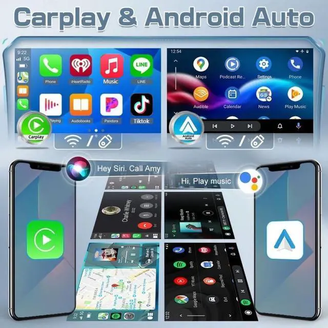 Alt view image 3 of 7 - 10.1" HD Car Stereo for Nissan Rogue 2008-2013 Touch Screen Double Din Compatible Apple Carplay Wireless Android Auto with GPS Navigation, Voice Control, Mirror Link, Bluetooth