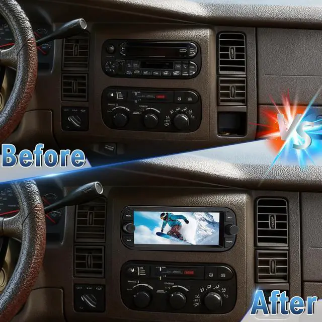 Alt view image 6 of 7 - Double Din Car Stereo Upgrade Radio for Dodge Durango 2002 2003 | Android 14 4G+64G 6.86" Touchscreen Wireless Carplay Android Auto GPS WiFi Bluetooth RDS DSP SWC Mirrorlink Mic Backup Camera