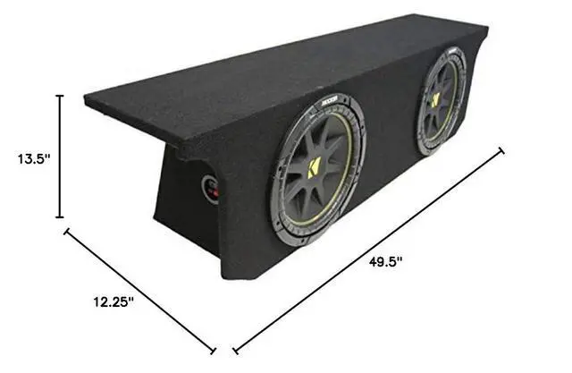 Alt view image 3 of 3 - 43C104-N Dual 10" Sub Box Fits 2007-2018 Jeep Wrangler JK Unlimited | Comp C10 subwoofer package, custom 4 door enclosure design, easy bass upgrade for your 4x4, 10 inch size