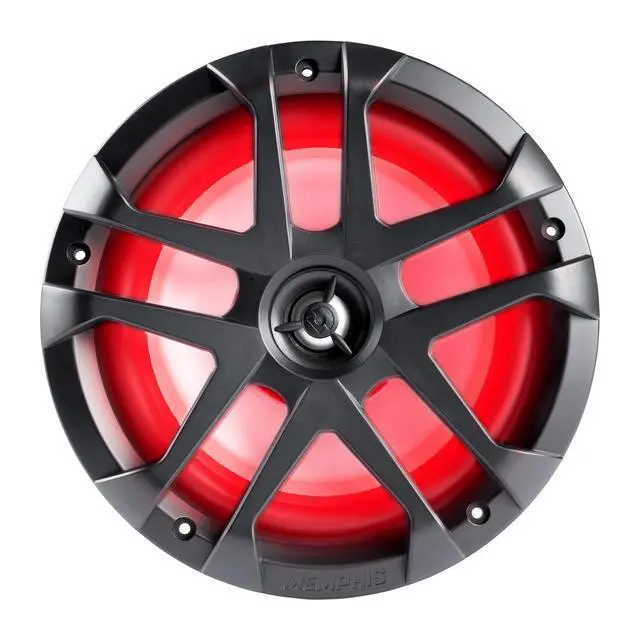 Alt view image 2 of 7 - MXA80L 8 in LED Marine Coaxial Speakers 1-Pair Bundle | Pair of 8 in LED marine coaxial speakers with metal gray grilles, 2 units in OEM bulk pack