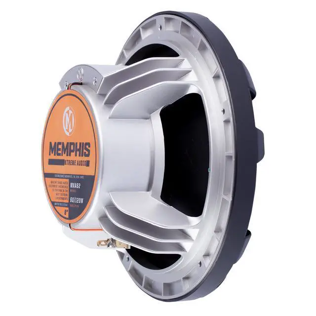 Alt view image 5 of 7 - MXA80L 8 in LED Marine Coaxial Speakers 1-Pair Bundle | Pair of 8 in LED marine coaxial speakers with metal gray grilles, 2 units in OEM bulk pack
