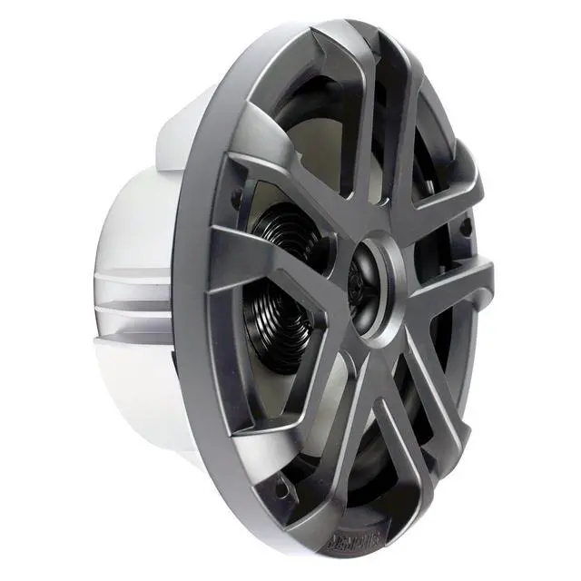 Alt view image 4 of 7 - MXA80L 8 in LED Marine Coaxial Speakers 1-Pair Bundle | Pair of 8 in LED marine coaxial speakers with metal gray grilles, 2 units in OEM bulk pack