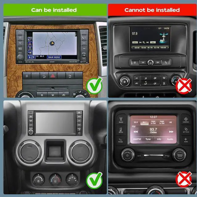 Alt view image 6 of 6 - Double Din Car Stereo Upgrade Radio for Jeep Commander 2008-2011 | Android 14 2G+32G 7" Touchscreen Wireless Carplay Android Auto GPS WiFi Bluetooth RDS DSP SWC Mirrorlink Mic Backup Camera