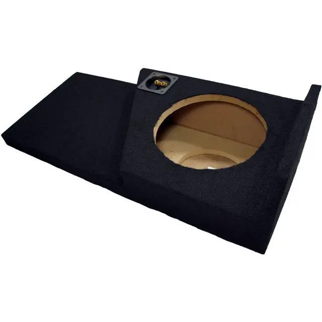 Alt view image 3 of 4 - Single 10" Sub Box Fits 14-18 GMC Sierra Double Cab ASC Subwoofer Enclosure | Deep accurate low-end, Precision-cut MDF, truck-ready bolt-in install, 10 inch fit, charcoal carpet finish