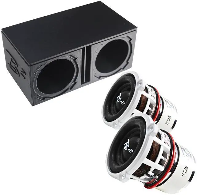 Main image of Dual Ported Subwoofer Box Enclosure w/2x Rampage RC2 2" Mini Subwoofers (B2-DUALVRC2-BK-PKG)