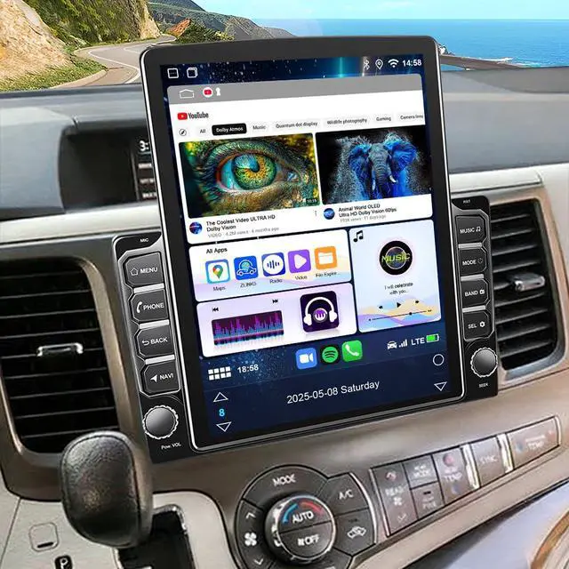 Main image of 9.7 inch Car Stereo for Toyota Sienna 2011-2014 Touch Screen Radio | 4+64G Double Din Wireless CarPlay Android Auto WiFi GPS Navigation IPS HD Touchscreen Bluetooth 5.0 FM SWC AHD Backup Camera
