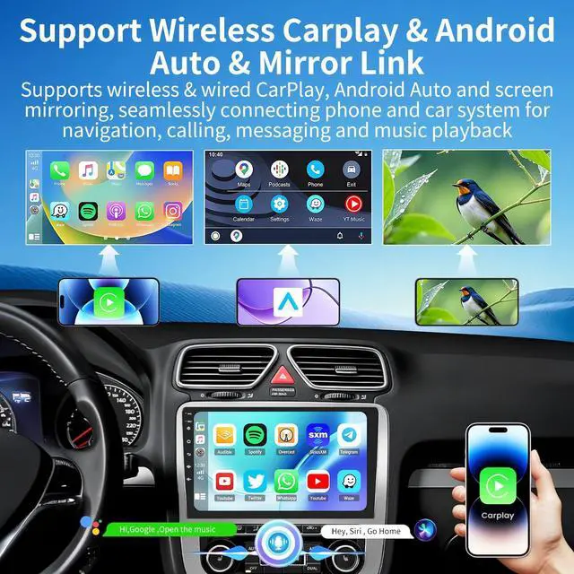 Alt view image 3 of 7 - Double Din Car Stereo Radio for Ford Transit Connect 2012-2013 | 7 inch Touchscreen Head Unit Radio with Wireless CarPlay & Android Auto GPS Navigation Mirror Link Backup Camera FM DSP SWC