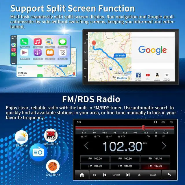 Alt view image 6 of 7 - Double Din Car Stereo Radio for Ford Transit Connect 2012-2013 | 7 inch Touchscreen Head Unit Radio with Wireless CarPlay & Android Auto GPS Navigation Mirror Link Backup Camera FM DSP SWC