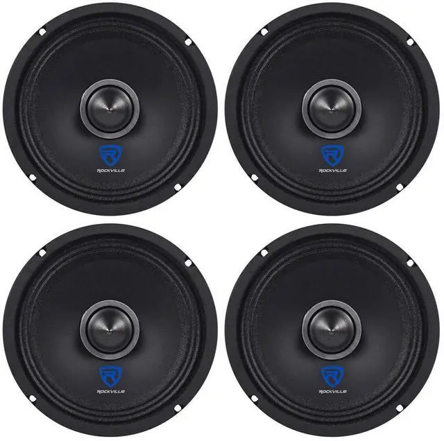Main image of RXM64 6.5" 4-Ohm Car Audio Mid-Bass/Midrange Speaker, 4-Pack | 150W Peak / 75W RMS, Kevlar Cone, 1.5" CCAR Voice Coil, 60 Oz Magnet, Wire Mesh Grille, 100dB, 125Hz-10kHz