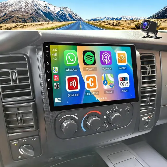 Main image of 10.1 Inch Touschscreen Car Radio for Dodge Dakota 2002-2004 | with Wireless CarPlay Android Auto, 4+64G Android 14 Double Din Car Stereo Head Unit w/GPS Bluetooth WiFi FM SWC Camera