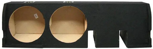 Main image of Dual 10" Inch Subwoofer Box Fits 2001-2003 Ford F150 SuperCrew Sealed ASC | Air-tight MDF enclosure shell, durable charcoal carpet, contour-cut to hug the rear wall, heavy-duty terminals, fast hookup
