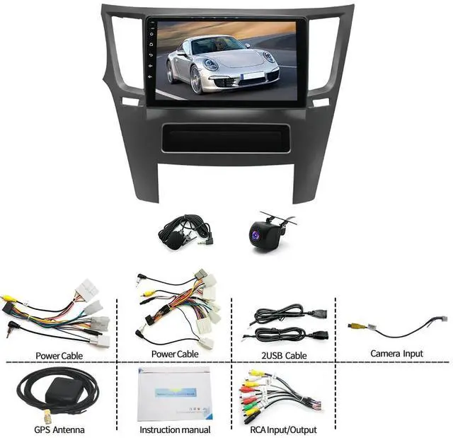 Alt view image 5 of 7 - Android 14 Double Din Car Radio for Subaru Outback Legacy 2009-14 | 4G+64G 9" Touch Screen Car Stereo with Wireless Carplay Android Auto GPS WiFi Mic Backup Camera