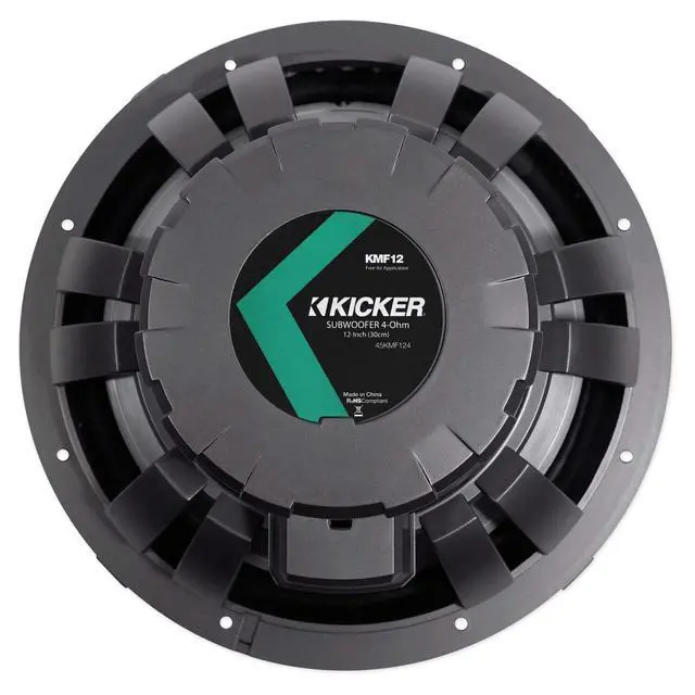 Alt view image 7 of 7 - 45KMF124 12" 350w Marine Boat Free Air Subwoofer w/White LED Grille KMF12