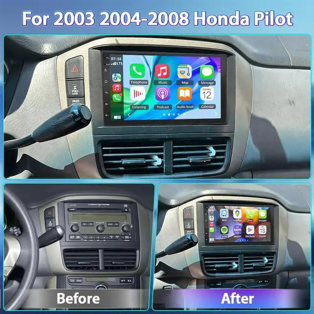 Alt view image 2 of 7 - 7" Android 13 Car Stereo Radio for Honda Pilot 2003 2005-2008 | with Wireless CarPlay & Android Auto, Touch Carplay Screen for Car, Bluetooth/WiFi/GPS/FM/RDS/SWC/Backup Camera/Mic
