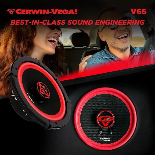 Alt view image 7 of 7 - Cerwin-Vega V65 6.5" VEGA 2-Way 360 Watts 4 Ohm Coaxial Speakers(Pair)