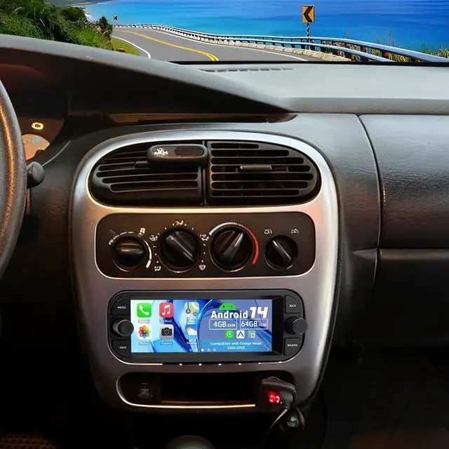 Main image of Double Din Car Stereo Upgrade Radio for Dodge Neon 2000-2005 | 4G+64G Android 14 6.86" Touchscreen Wireless Carplay Android Auto GPS WiFi Bluetooth RDS DSP SWC Mirrorlink Mic Backup Camera