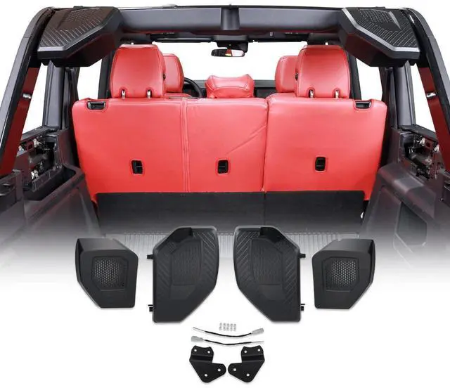 Main image of IAG I-Line Rear Speaker Pods for Ford Bronco 2021+ 4dr, Not Sport/Raptor | Dramatically improves weak factory rear sound, no cutting or drilling, fits up to 6.5in, 3in max depth