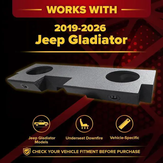 Alt view image 2 of 6 - QPower Dual 10" Underseat Upfire QBomb Subwoofer Box for Jeep Gladiator | Compatible with Jeep Gladiator (All Years) 2019-2026