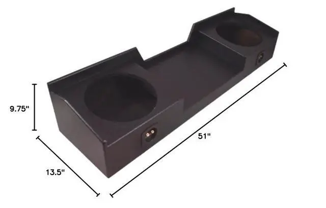 Alt view image 3 of 3 - Dual 12" Sub Box Subwoofer Armor Coated Fits Nissan Titan 2004-2015 ASC | Crew cab enclosure fit, rugged spray-on finish, saves cargo room, quick truck bass upgrade, 12 inch size