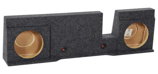 Alt view image 2 of 4 - REC36 Dual 10" Subwoofer Box, 2004-2008 Ford F150 Xcab/SuperCrew | Enclosure, Underseat Downfire, Custom Fit, Charcoal Carpet, 5/8" MDF, 0.7 Cu Ft Air Space, 4.5" Depth, 9" Cutout