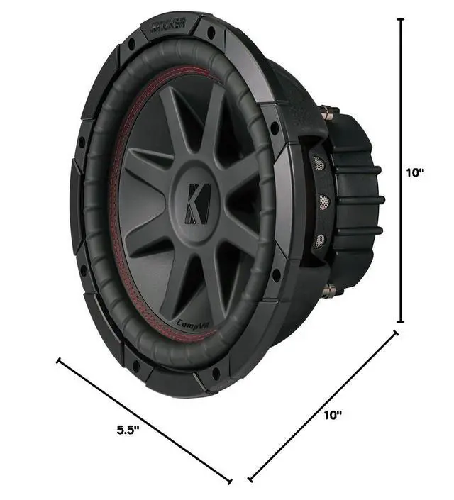 Alt view image 5 of 5 - CVR104, CompVR 10" Dual 4 Ohm Voice Coil Car Subwoofer - 700 Watts (43CVR104)