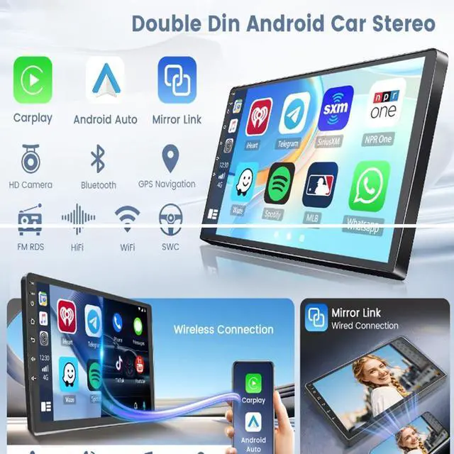 Alt view image 4 of 6 - 4+64G Double Din Car Radio for Ford Transit MK7 2005 2006 2007 2008-2014, 7 inch Touch Screen Android 14 Car Stereo Radio with Wireless Carplay Android Auto Bluetooth FM RDS AHD Backup Camera SWC