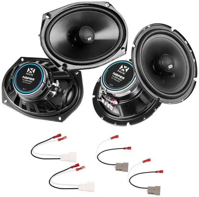 Main image of Complete OEM Speaker Replacement Package for Hyundai Elantra 2001-2006 | Complete 6.5" Front & 6x9" Rear 2-Way Coaxial Car Speaker Replacement Package with plug and play harnesses for easy install