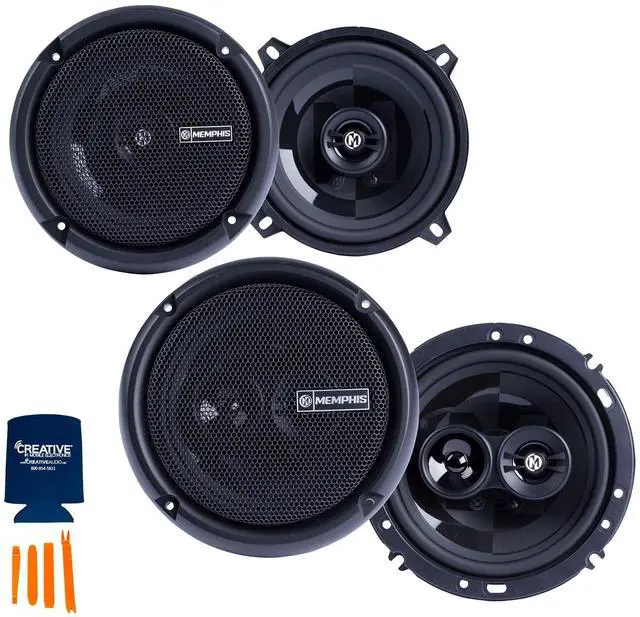 Main image of 1 Pair of PRX5 5.25" Coaxial Speakers and 1 Pair of PRX603 6.5" 3-Way Coaxial Power Reference Series Speakers